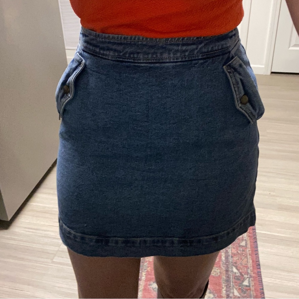 Copper Key Denim Mini Skirt